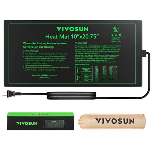 VIVOSUN Durable Waterproof Seedling Heat Mat 20.3 cm x 52.7 cm (8" x 20.75") | Reliable Germination Temperatures thumbnail 1