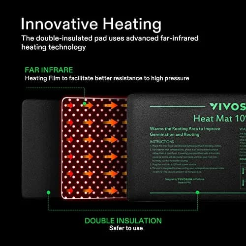 VIVOSUN Durable Waterproof Seedling Heat Mat 20.3 cm x 52.7 cm (8" x 20.75") | Reliable Germination Temperatures thumbnail 3
