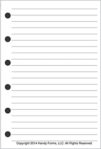 Handy Forms Pocket Size Note Paper with Subject Line, 1/4” Rule, 50 Sheets, 3.25" x 4.75" | High-Quality Paper for Pocket Organizers — Lined Notes Pages