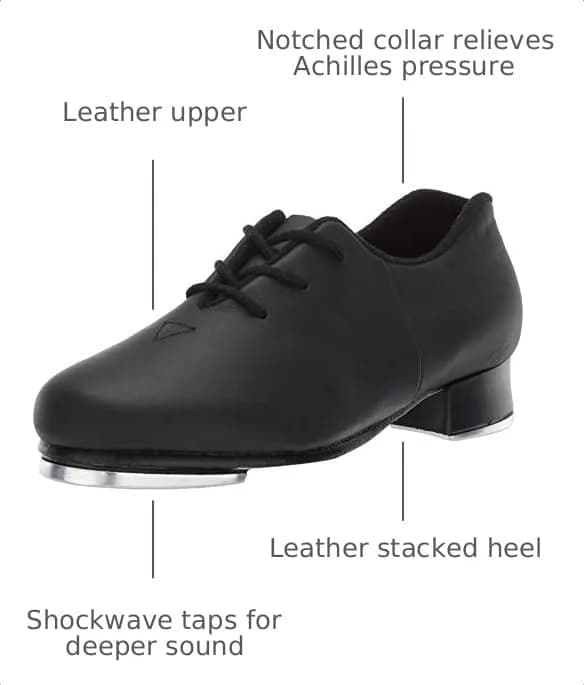 Bloch Audeo Jazz Tap Athletic Shoe for Girls | Leather, Black, 1 Medium US Little Kid thumbnail 2