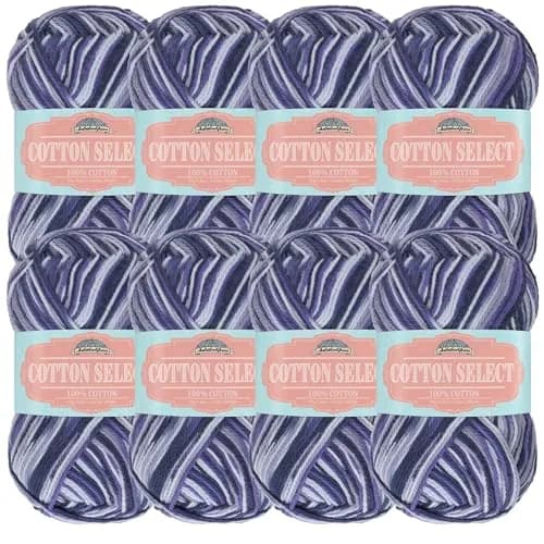 BambooMN JubileeYarn Cotton Select Yarn - Blueberry Pie | Sport Weight, 8 Skeins, Soft Cotton thumbnail 1