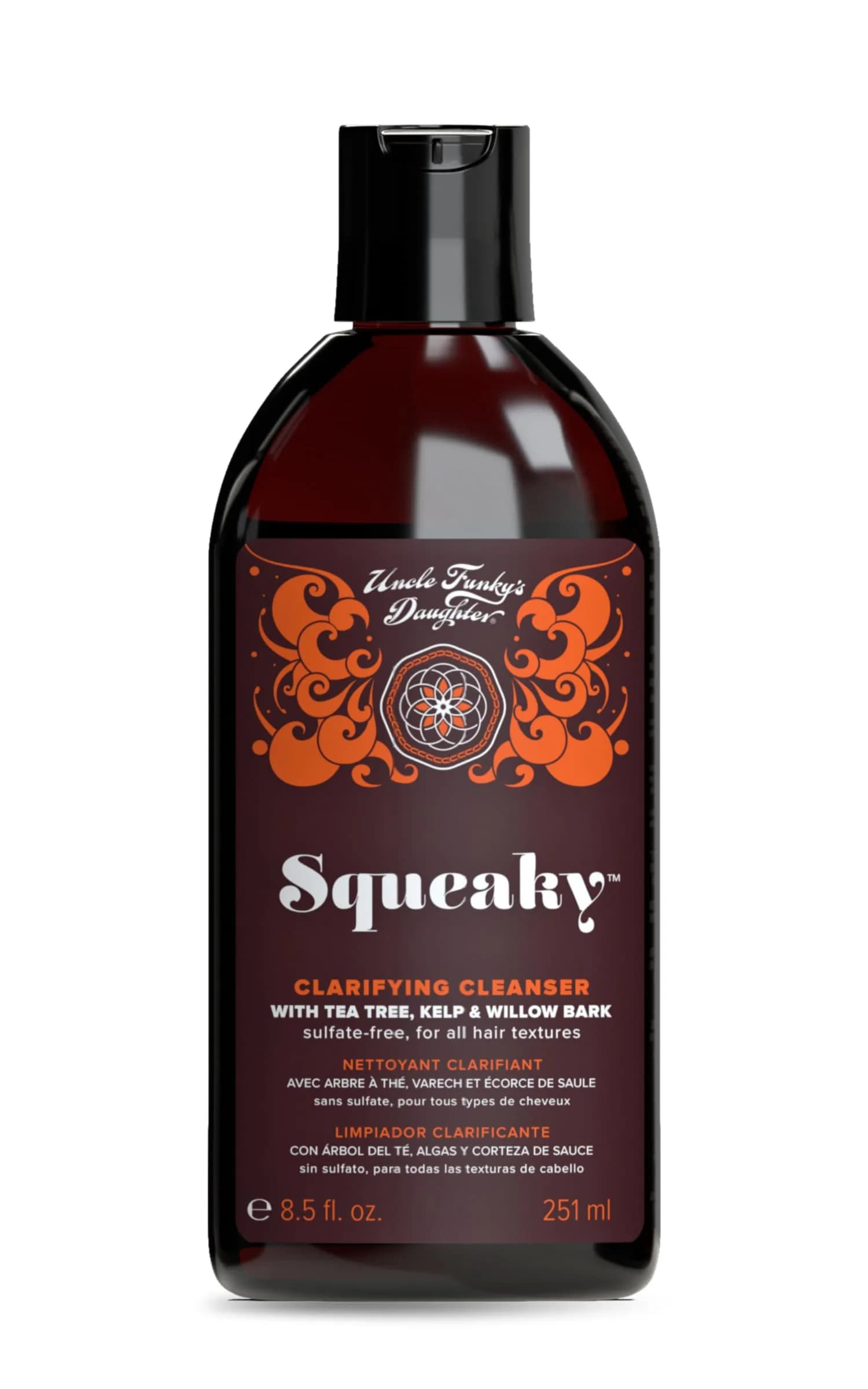 Uncle Funky's Daughter Squeaky Clarifying Cleanser 8 oz | Tea Tree & Willow Bark for Scalp Detox