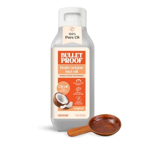 Bulletproof Brain Octane C8 MCT Oil 473ml (16 Fl Oz) | Triple-Distilled Keto Energy Supplement thumbnail 1