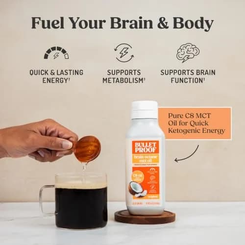 Bulletproof Brain Octane C8 MCT Oil 473ml (16 Fl Oz) | Triple-Distilled Keto Energy Supplement thumbnail 3