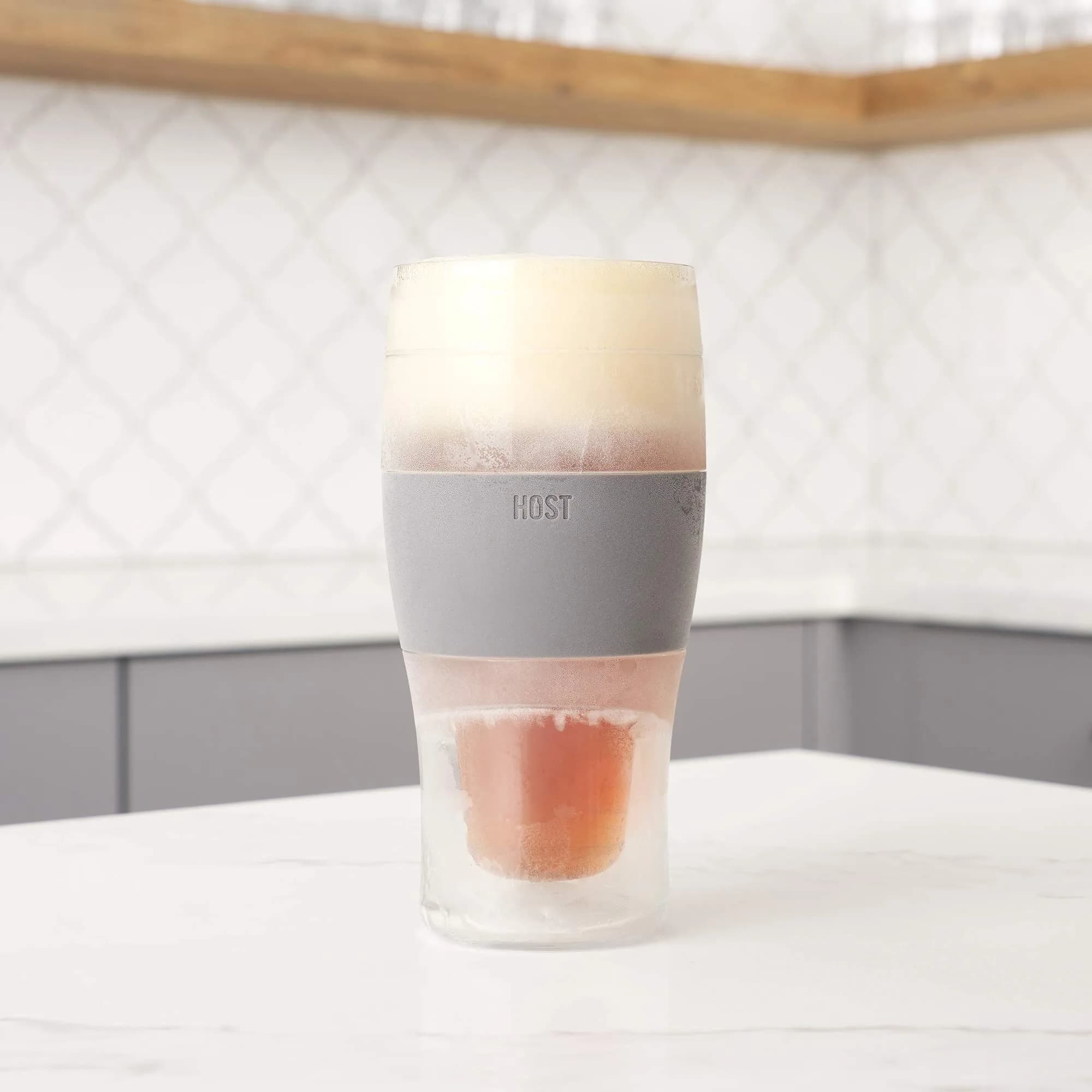 Host Freeze Beer Glasses, 16oz (473ml) Grey Pint Set | Keeps Beer Ice Cold for 2 Hours - view 8