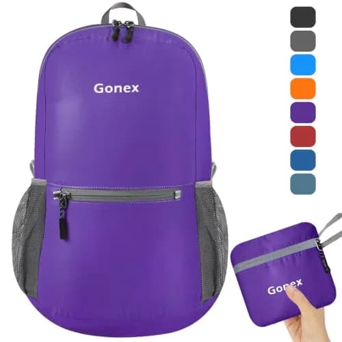 Gonex Packable Daypack Backpack 20L Lightweight Foldable Travel Bag | Water & Tear Resistant Nylon, Compact & Unfold Size 44x30x15cm thumbnail 8
