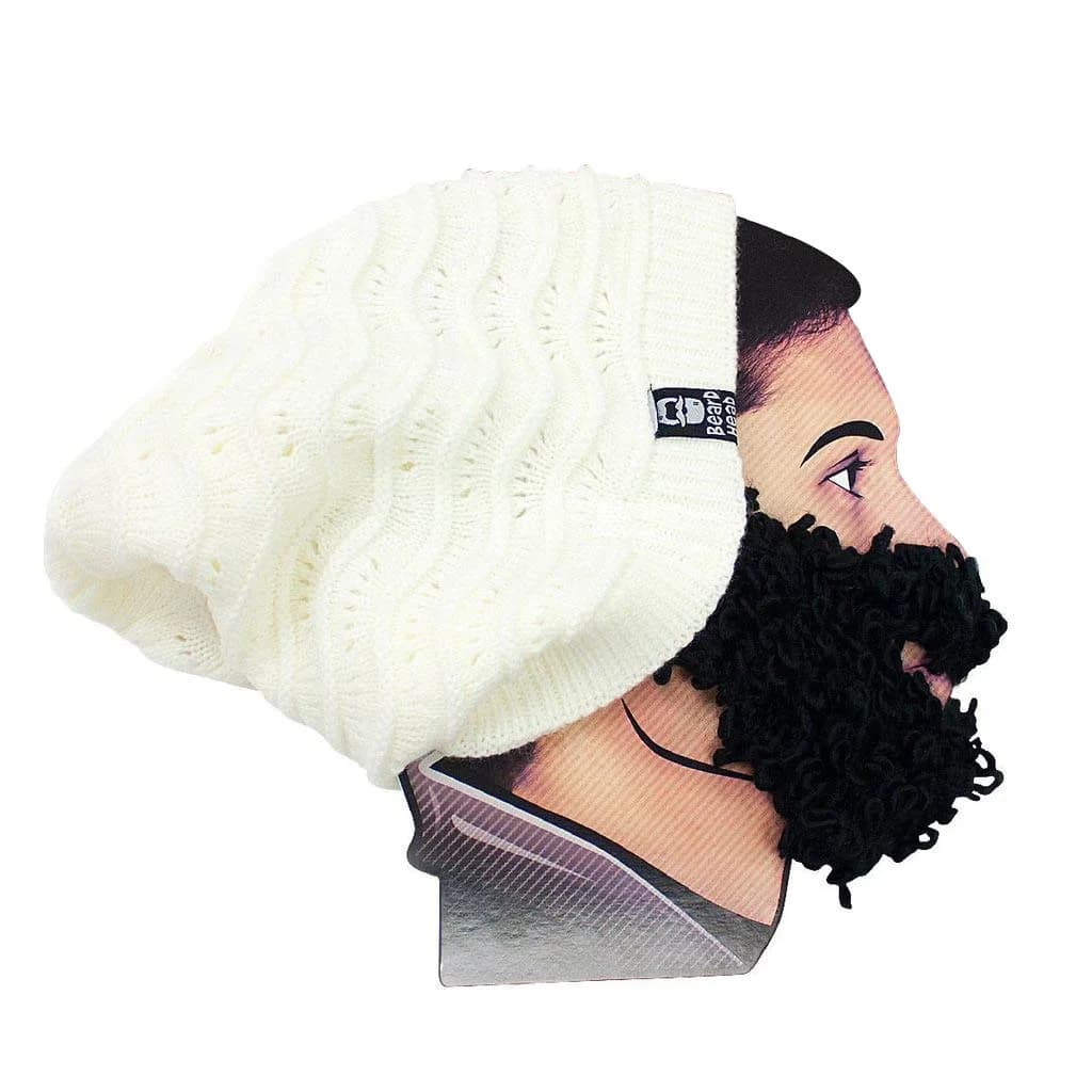 Beard Head Curly Pearl Beard Hat - Original Slouchy Beanie and Removable Beard | Fun, Warm & Adjustable
