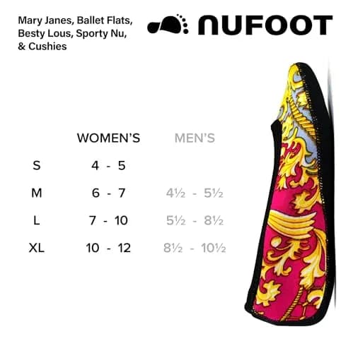Nufoot Ballet Flats Fuzzies Women's Slippers, Foldable, Flexible Flat, Gold Snake, Medium | Indoor Comfort & Travel Friendly thumbnail 7