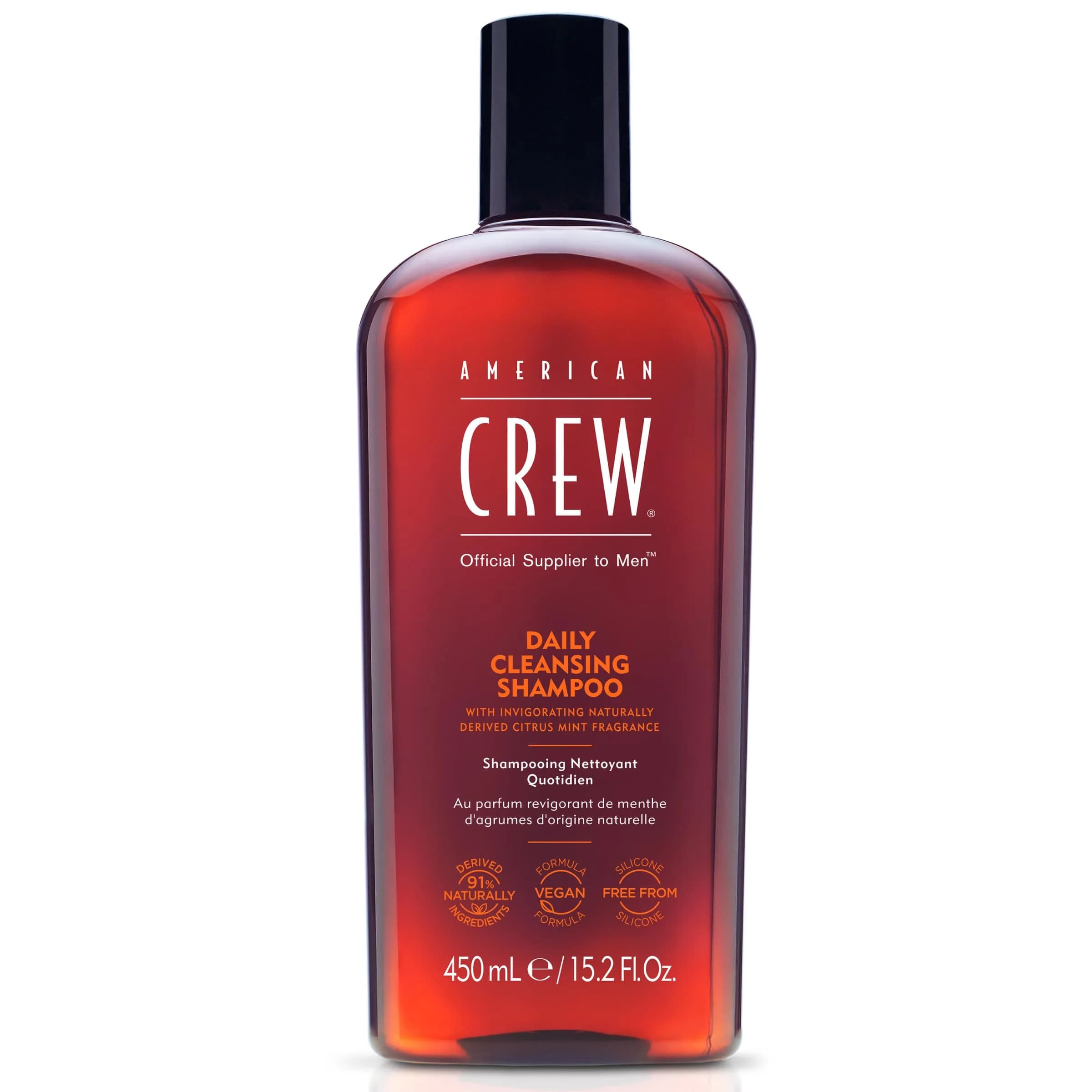 American Crew Daily Cleansing Shampoo Citrus Mint 450ml (15.2 Fl Oz) | For Normal to Oily Hair — 15.2 Fl Oz
