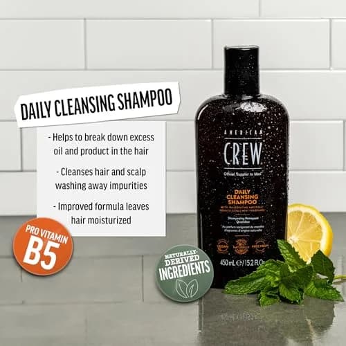 American Crew Daily Cleansing Shampoo Citrus Mint 450ml (15.2 Fl Oz) | For Normal to Oily Hair thumbnail 2