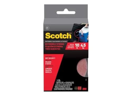 3M Scotch Extreme Fasteners Clear 1" x 48" (2-Pack) | Holds 10 lbs per set, Weather Resistant thumbnail 1