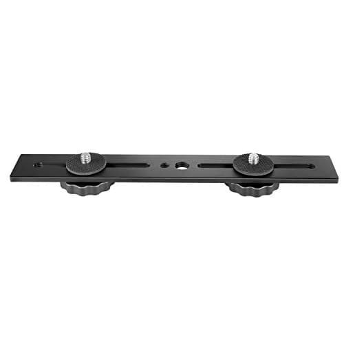 NEEWER 8"/20.3cm Dual Camera Mount Bracket with 1/4" & 3/8" Screws | Mount Two Cameras on Tripod thumbnail 7