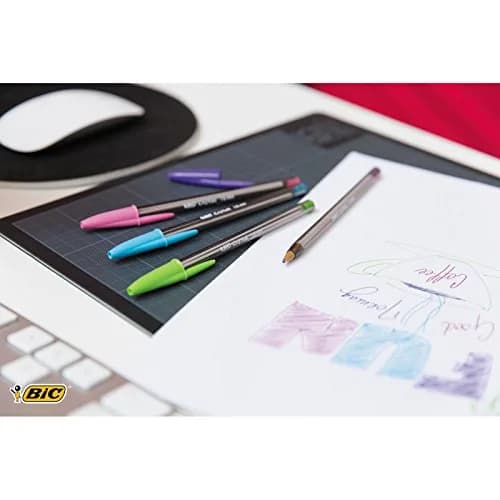 BIC Cristal Fun Ballpoint Pen 1.6mm | Smudge-Proof Purple Ink for School & Office thumbnail 5