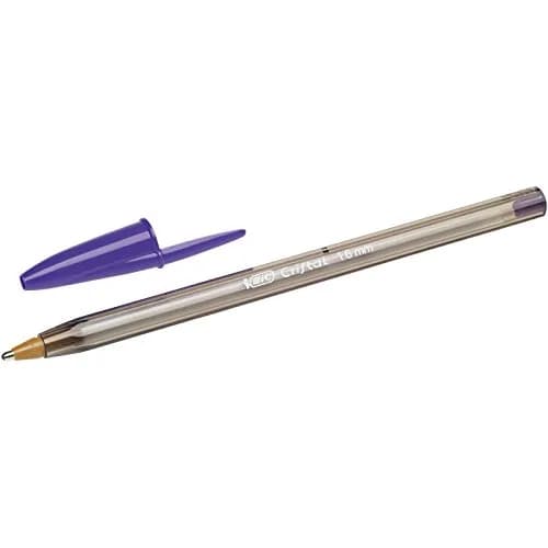 BIC Cristal Fun Ballpoint Pen 1.6mm | Smudge-Proof Purple Ink for School & Office thumbnail 2