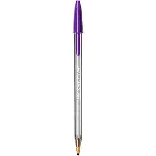 BIC Cristal Fun Ballpoint Pen 1.6mm | Smudge-Proof Purple Ink for School & Office thumbnail 3