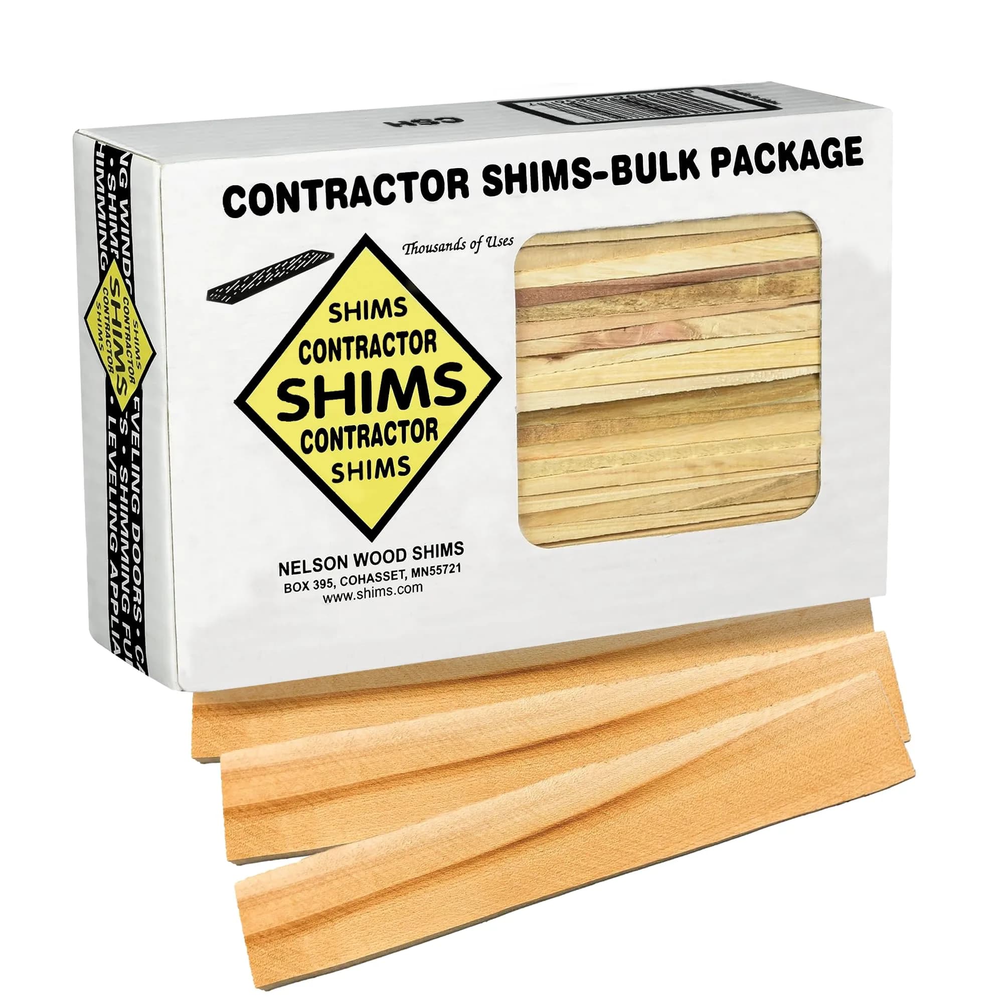 Nelson Wood Shims Contractor Grade 56 Count - 8 Inch Beddar Wood Shims | Leveling & Installation Aid — color