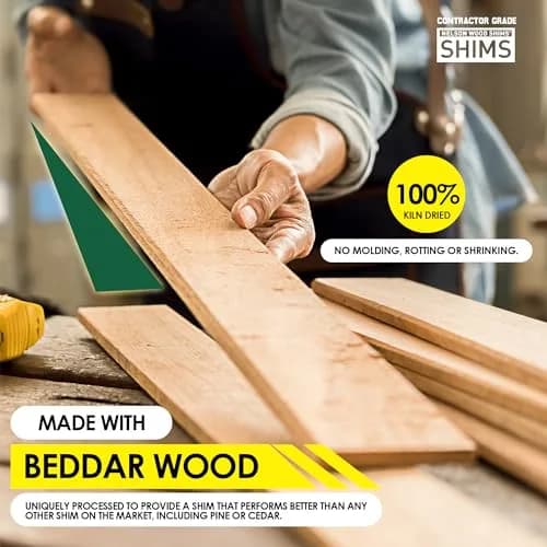 Nelson Wood Shims Contractor Grade 56 Count - 8 Inch Beddar Wood Shims | Leveling & Installation Aid thumbnail 4