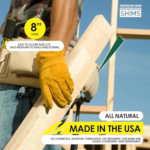 Nelson Wood Shims Contractor Grade 56 Count - 8 Inch Beddar Wood Shims | Leveling & Installation Aid thumbnail 5