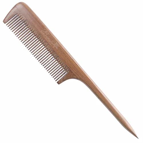 Breezelike Hair Combs for Styling, Fine Tooth Wooden Tail Comb for Women | Natural Sandalwood, Detangling & Stress Relief — Green Sandalwood