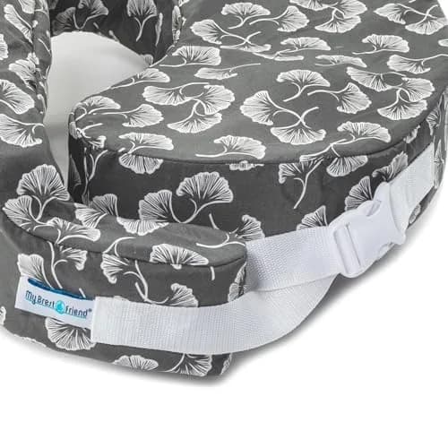 My Brest Friend Original Nursing Pillow Grey Flowing Fans | Ergonomic Support for Mom & Baby thumbnail 4