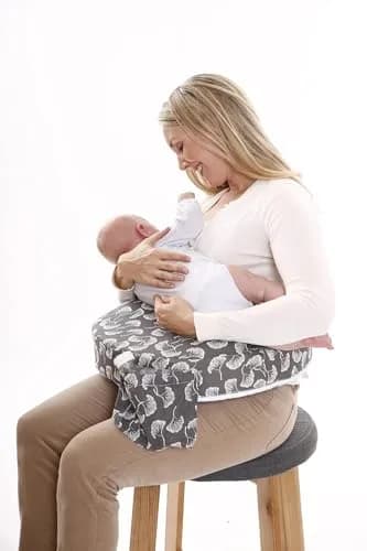 My Brest Friend Original Nursing Pillow Grey Flowing Fans | Ergonomic Support for Mom & Baby thumbnail 3