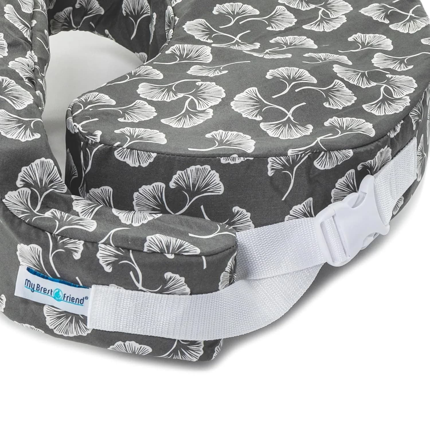 My Brest Friend Original Nursing Pillow Grey Flowing Fans | Ergonomic Support for Mom & Baby - view 4