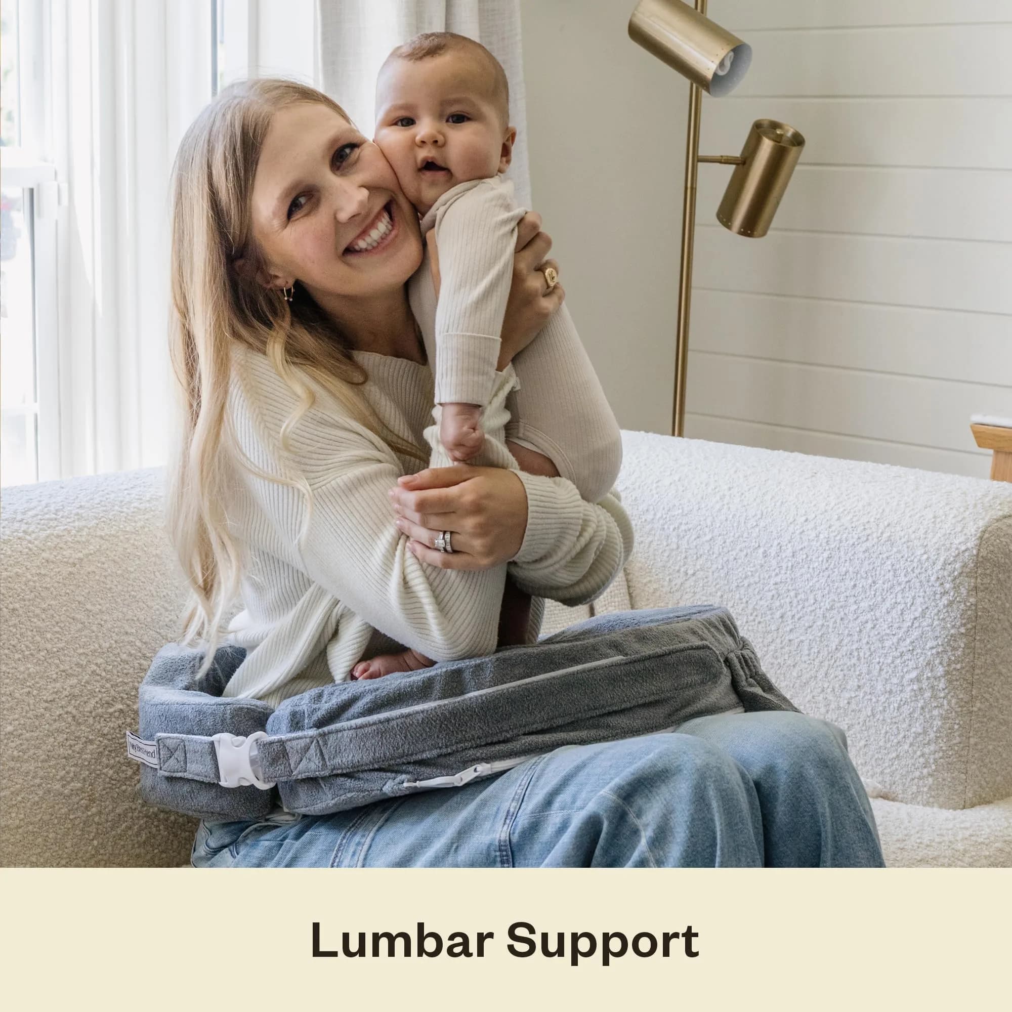 My Brest Friend Nursing Pillow - Deluxe - Enhanced Comfort w/ Slipcover - Ergonomic Breastfeeding Pillow For Ultimate Support For Mom & Baby - Adjustable Pillow W/ Handy Side Pocket, Evening Grey thumbnail 4