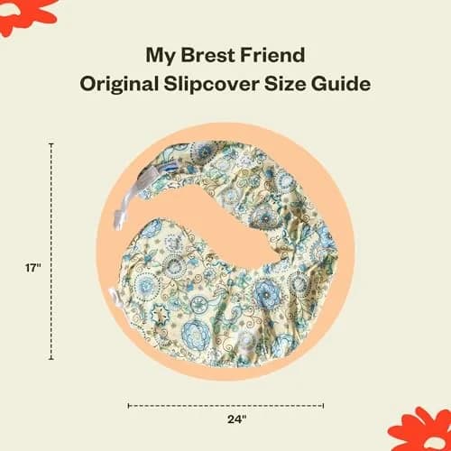 My Brest Friend Original Nursing Pillow Cover Buttercup Bliss | Easy Care, Adjustable Fit, Machine Washable, Durable with Handy Side Pocket thumbnail 3