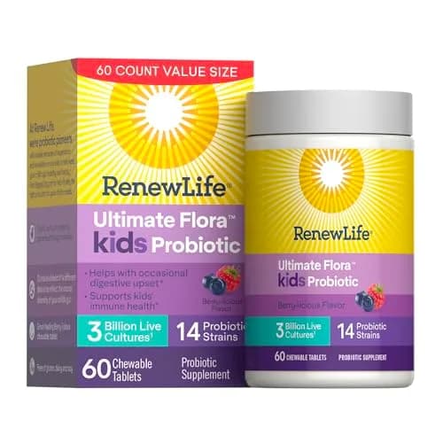Renew Life Ultimate Flora Kids Probiotic Chewables 60 Count | Supports Digestive & Immune Health thumbnail 1