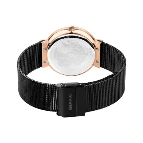 BERING Women's Quartz Watch - Ceramic Collection with Sapphire Glass, Rose Gold/Black, 35mm | Minimalist Danish Design thumbnail 2