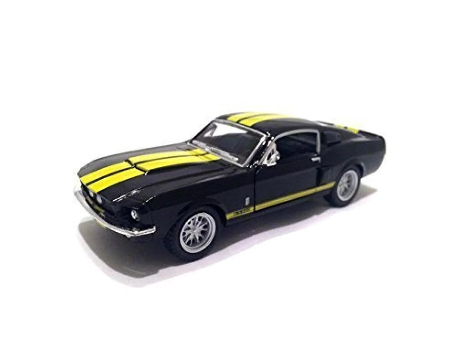 KiNSMART 1967 Ford Shelby Mustang GT500 1:38 Scale Die Cast Model Car (White) | Realistic Miniature Replica — Black