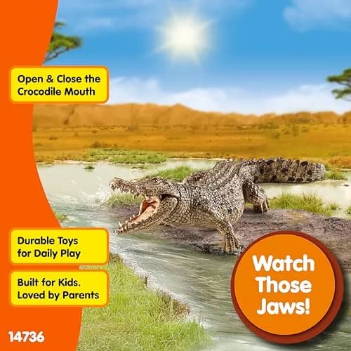 Schleich Wild Life Crocodile Toy Figurine with Movable Jaw | Realistic Animal Play for Ages 3+ thumbnail 4