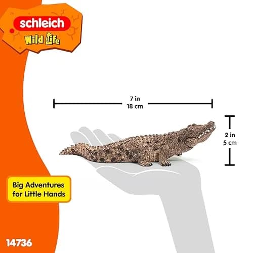 Schleich Wild Life Crocodile Toy Figurine with Movable Jaw | Realistic Animal Play for Ages 3+ thumbnail 5