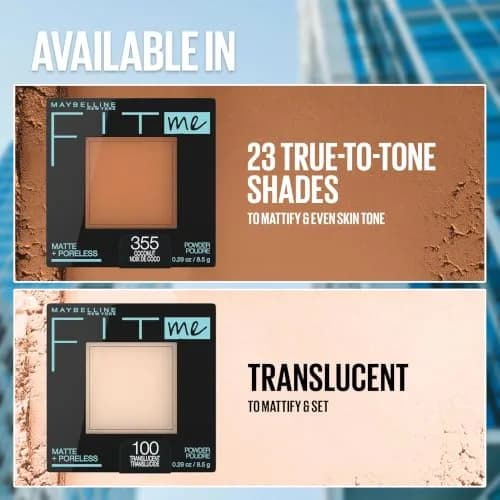 Maybelline Fit Me Matte + Poreless Pressed Powder Makeup, Sun Beige, 0.29 oz (8.5 g) | Controls Shine for Normal to Oily Skin thumbnail 7