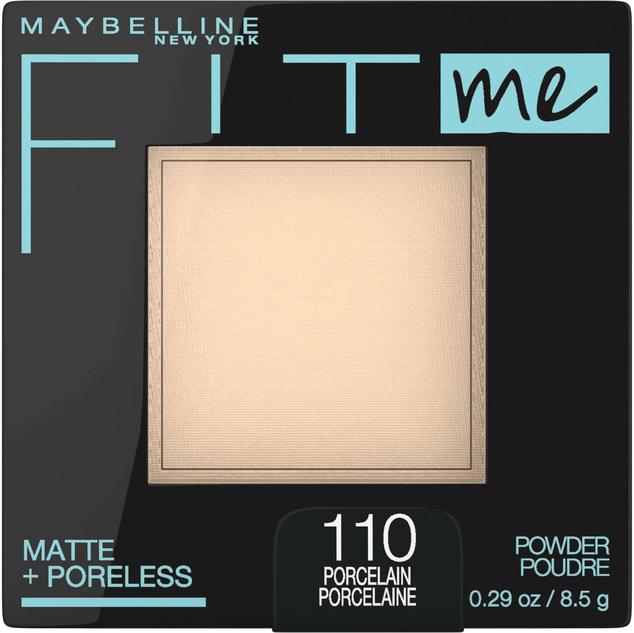 Maybelline Fit Me Matte + Poreless Pressed Face Powder Makeup Setting Powder, Nutmeg, 8g (0.29 Oz) | Controls Shine for Normal to Oily Skin — 110 PORCELAIN / 0.29 Ounce