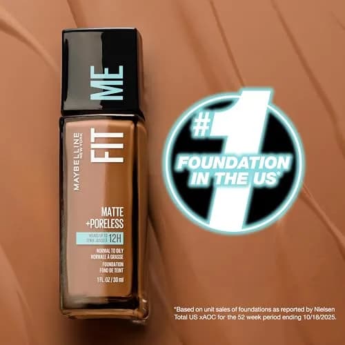 Maybelline Fit Me Matte + Poreless Liquid Foundation Soft Tan 1 Fl Oz (29.57 ml) | Oil-Free, Pore-Refining thumbnail 4