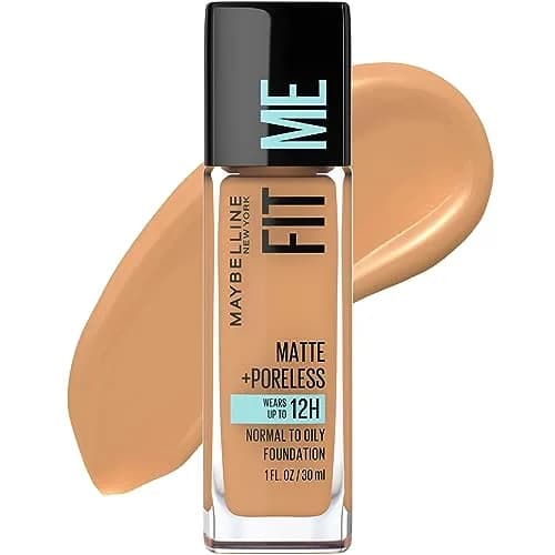 Maybelline Fit Me Matte + Poreless Liquid Foundation, Classic Tan, 2 fl oz (60 ml) | Oil-Free, Pore Minimizing — 330 TOFFEE / 1 Fl Oz