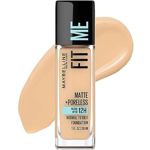 Maybelline Fit Me Matte + Poreless Liquid Foundation, Classic Tan, 2 fl oz (60 ml) | Oil-Free, Pore Minimizing — 128 WARM NUDE / 1 Fl Oz