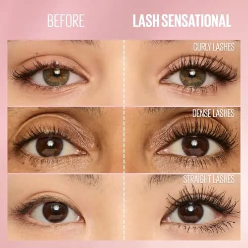 Maybelline Lash Sensational Washable Mascara 0.32 Fl Oz | Lengthening & Volumizing Full Fan Effect thumbnail 7
