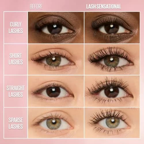 Maybelline Lash Sensational Washable Mascara 0.32 Fl Oz | Lengthening & Volumizing Full Fan Effect thumbnail 3