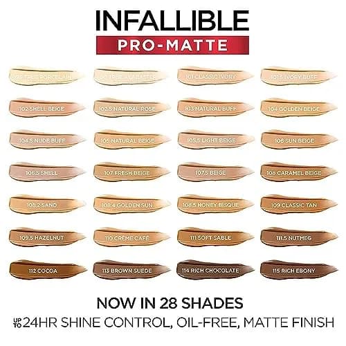 L'Oreal Paris Infallible Pro-Matte Liquid Foundation Caramel Beige 30ml (1 fl oz) | Matte Finish for Oily Skin thumbnail 4