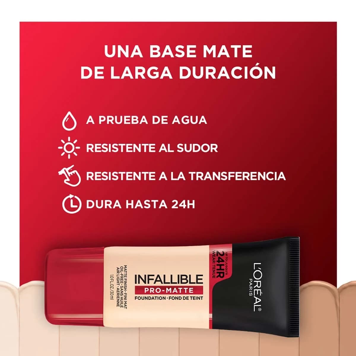L'Oreal Paris Infallible Pro-Matte Liquid Foundation, Shell Beige 30ml (1 fl oz) | Demi-Matte Finish for Smooth Complexion - main product image