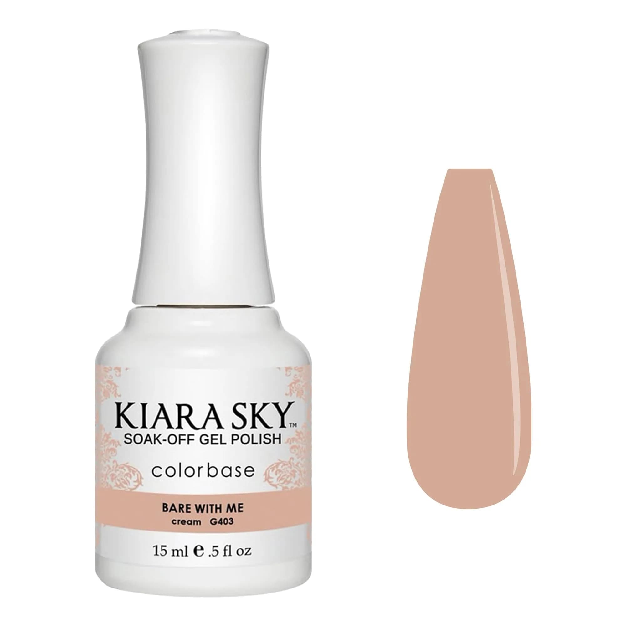 KIARA SKY Soak Off LED UV Gel Polish - Bare With Me - Nude Beige Sand Cover Color G403 | Long Lasting, Cruelty-Free, Made in USA — BARE WITH ME (G403)