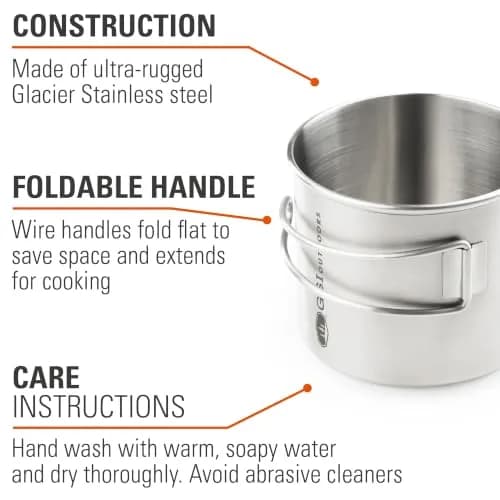 GSI Outdoors Glacier Stainless Bottle Cup, Large, 24 fl oz | 2-in-1 Camp Cup & Pot for Outdoor Cooking thumbnail 5