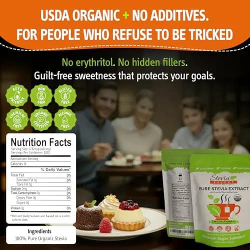 Stevia Select Organic Stevia Powder 113g (4 Oz) | Pure Stevia Extract Sugar Substitute thumbnail 2