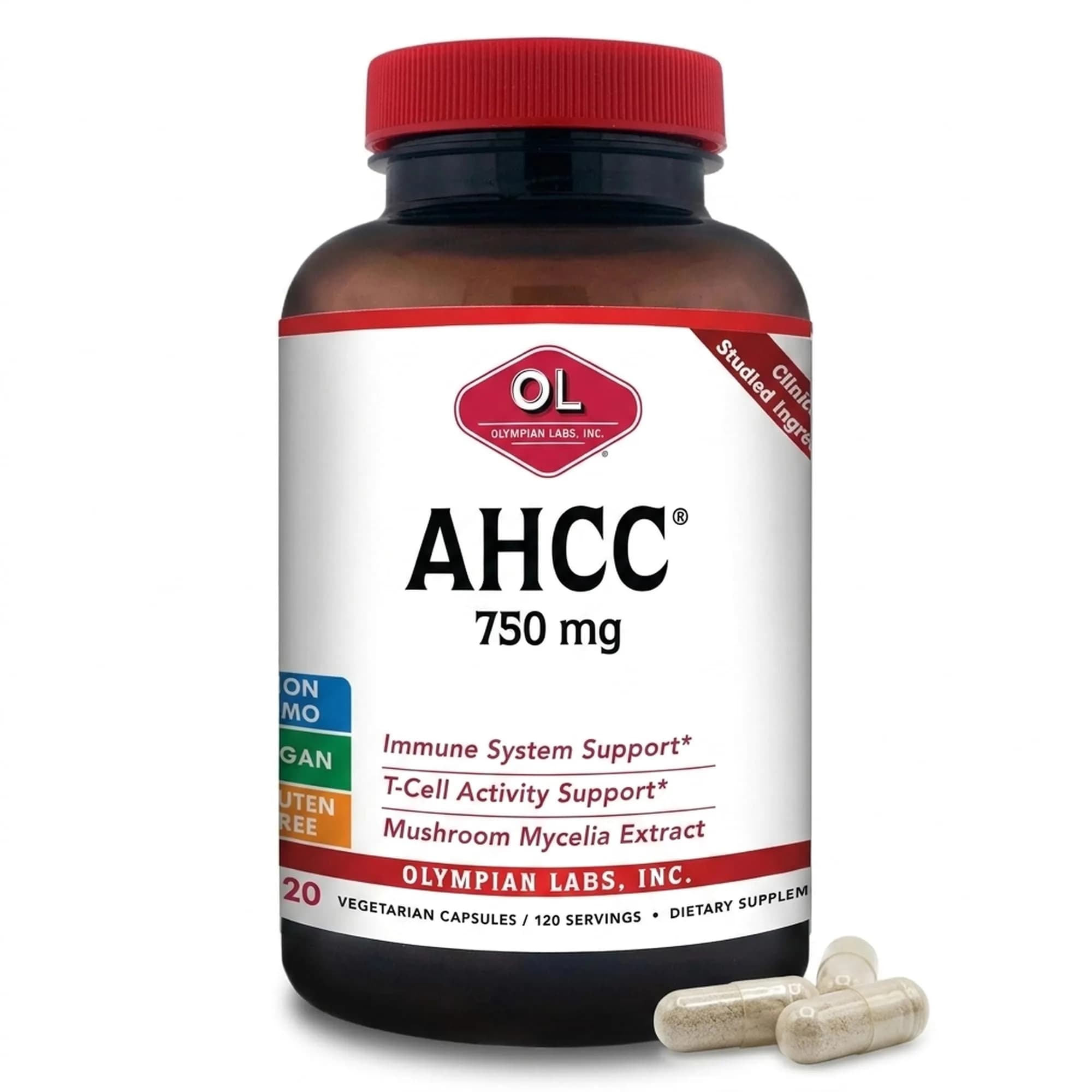 Olympian Labs Premium AHCC Supplement 750mg | Supports Immune & Liver Health — Capsule