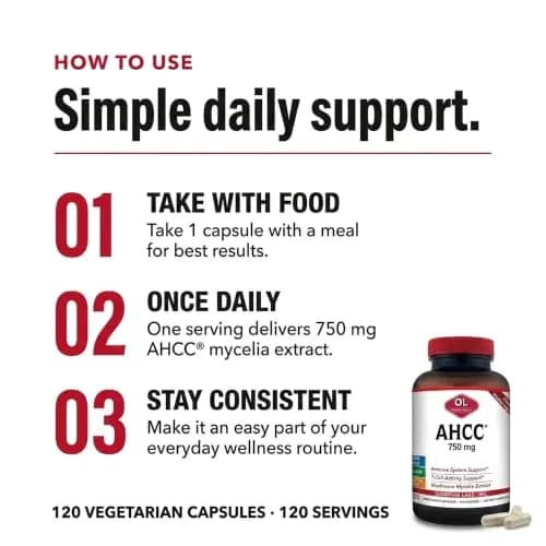 Olympian Labs Premium AHCC Supplement 750mg | Supports Immune & Liver Health thumbnail 6