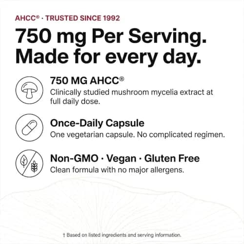 Olympian Labs Premium AHCC Supplement 750mg | Supports Immune & Liver Health thumbnail 2