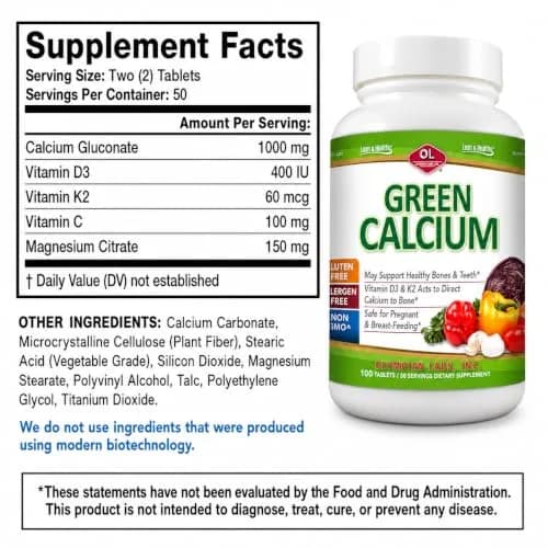 Olympian Labs Calcium Plus Magnesium 100 Tablets | Supports Strong Bones & Teeth thumbnail 2