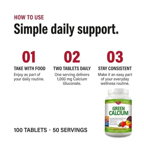 Olympian Labs Calcium Plus Magnesium 100 Tablets | Supports Strong Bones & Teeth thumbnail 3